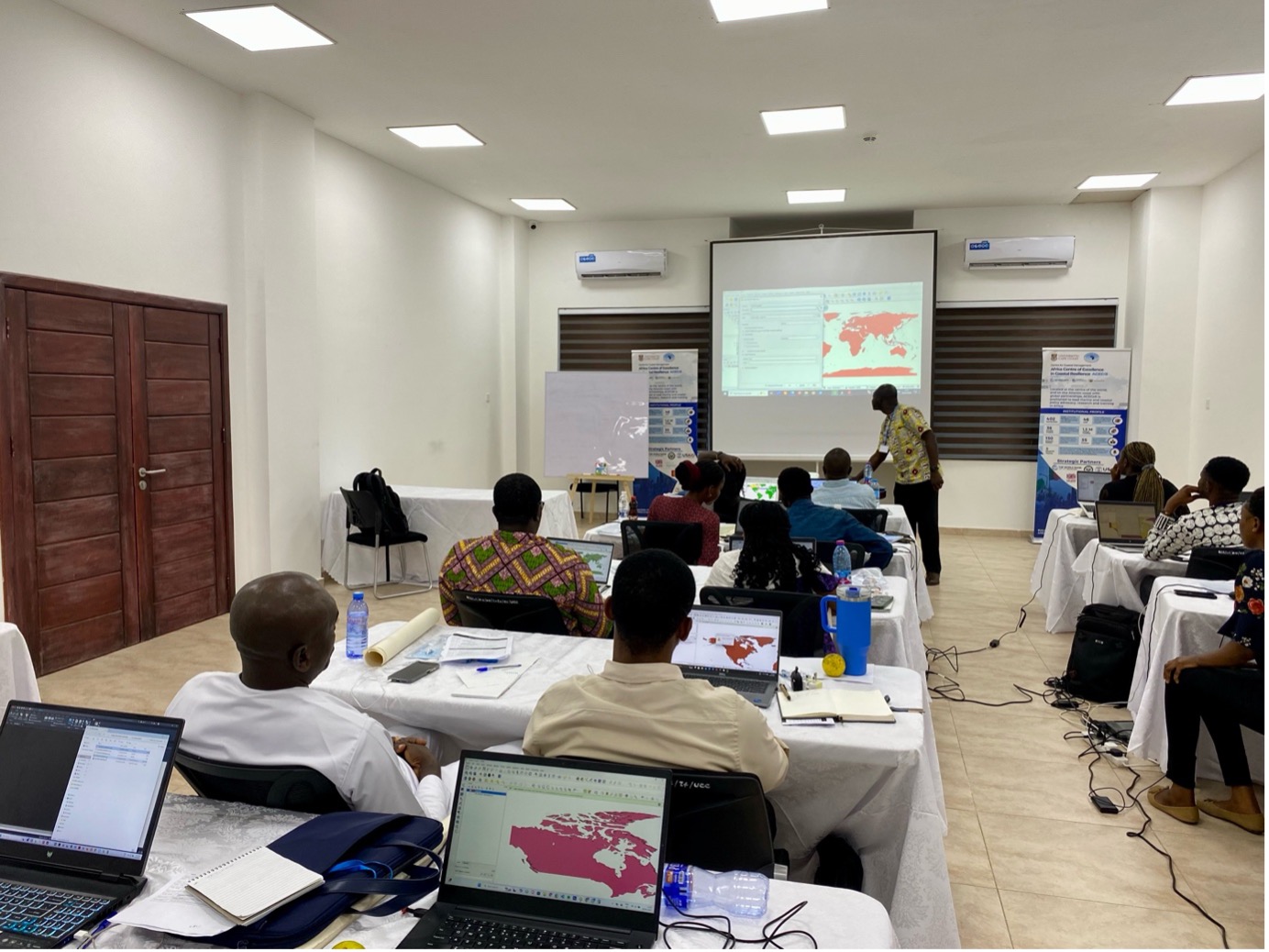 Participants in a GIS training session
