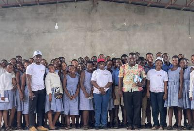 ACECoR Team with Students and Headmaster of Anlo Senior High School after a short presentation on the importance of biodiversity within the wetland