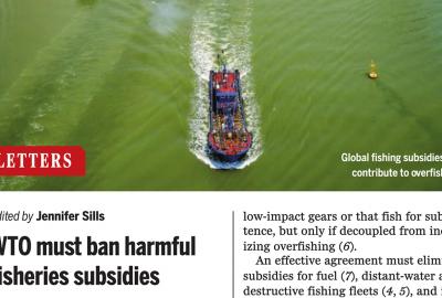 World Trade Organisation Letter for Ban on Fisheries Subsidies 